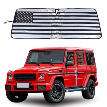 Imagem de Para-brisas compatível com Mercedes-Benz G-Class W463 G63 G65 G55 G500 G550 G350d 2004-2018, protetor de viseira de janela frontal, proteção UV, isolamento térmico, para-brisa (estilo C)