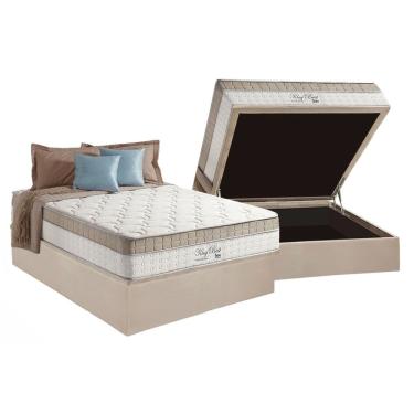 Imagem de Cama Box Baú Casal: Colchão Molas MasterPocket Ensacadas D Angelis Anjos King Best Clean + Base crc Suede Clean (138x188)