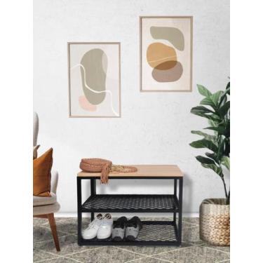 Imagem de Banco Sapateira Little Estilo Industrial - Casa Quentinha, MDF Louro f