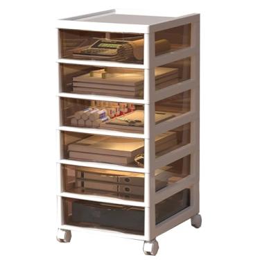 Imagem de Arquivo móvel branco, armário de arquivo rolante com rodas, documentos classificados tamanho carta armário de arquivo vertical, casa, escritório, sala de estar, armário de armazenamento de escritório