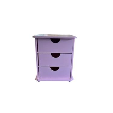 Imagem de Cômoda organizador de acessórios jóias 3 gavetas ，Adequado para quarto, sala de estar, armazenamento de detritos de cozinha. gaveteiro quarto；gaveteiro organizador(Rosa)
