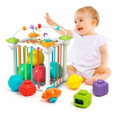 Imagem de Brinquedo Mantessoriano De Bebê Cubo Sensorial 20cm  Magic Cube Infant