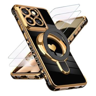 Imagem de Liufcx Capa para Motorola Moto G Stylus 5G 2025 com protetor de tela de vidro: Capa de proteção completa para câmera de TPU (preta)