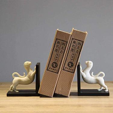 Imagem de Rolhas de livros para prateleiras, resina criativa em forma de pequeno tigre prateleira de revista sala de estar armário de TV quarto hotel café livraria decoração de mesa 27 * 12,5 * 13,5 cm delicado