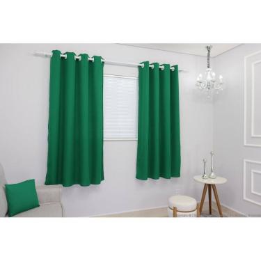 Imagem de Cortina Lana Verde-Bandeira Oxford 300X180 Para Sala/Quarto