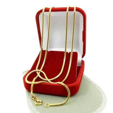 Imagem de Corrente Masculina 70Cm 2Mm Largura Folheado Ouro Cr807 - Wnbijouteria