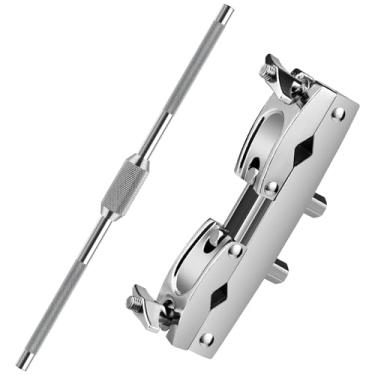 Imagem de Suporte de prato resistente multi-grampo - braçadeira de tambor ajustável de liberação rápida com barra de extensão para sino de vaca, suporte de montagem de percussão para sinos, toms, suportes de