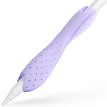 Imagem de ELETIUO Cabo compatível com Apple Pencil Pro, 1ª/2ª geração, modelo USB-C, capa protetora de silicone com textura antiderrapante, design ergonômico de cabeça dupla, carregamento magnético e toque