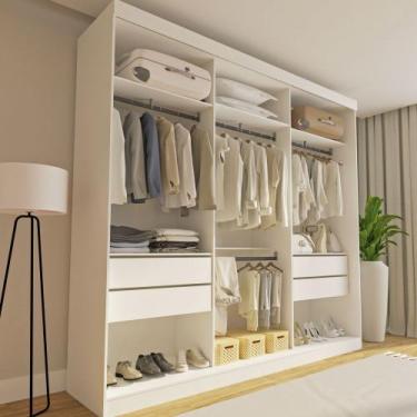 Imagem de Closet Casal Paris sem Portas 4 Gavetas Minastex, Branco