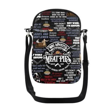 Imagem de JYTAPP Sweeney Bolsa tiracolo musical MRS.LOVETT'S MEAT PIES Bolsa transversal para filme de terror Broadway Theater Bag Crazy Barber Gift, Preto, Small