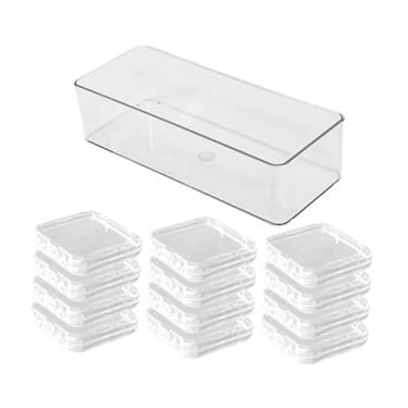 Imagem de harayaa Pressione na caixa de armazenamento de unhas, conjunto de caixa de exibição, conveniente, à prova de poeira, prática, transparente, de embalagem para, Caixa Longa