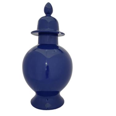 Imagem de Potiche Azul Em Cerâmica Com Tampo 46cm Al 46cm