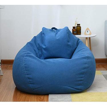 Imagem de QIROG Sofabezug Big Small Lazy Bean Bag Capa de sofá sem enchimento de tecido de linho espreguiçadeira assento saco de assento puff sofá enchimento-02_70 x 80 cm