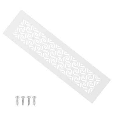 Imagem de PATIKIL Capa de ventilação de porta de 30 x 7,6 cm, capa de ventilação de grade de alumínio resistente com parafusos de montagem para porta de guarda-roupa de armário, branca