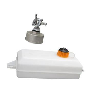 Imagem de IEUDNS Tanque de gás para compactador de impacto Tanque de combustível a gás espessado vazio Grande recipiente de combustível para cortador de grama Cortador, Branco