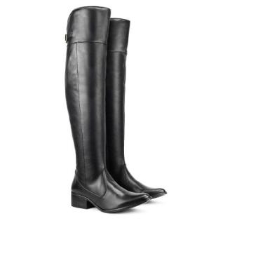 Imagem de Bota Feminina Cano Longo Com Ajuste Strongshop, Preto, 38