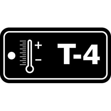 Imagem de Accuform TDF804VPM Etiqueta padrão de fonte de energia de plástico "T-4 Thermal", 3,5 cm L x 7,6 cm C, branco sobre preto (pacote com 5)