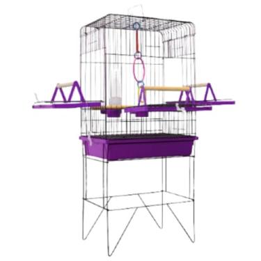 Imagem de VIVEIRO GAIOLA CALOPSITA PASSÁROS AVES TRIPLEX(SLIM BLACK/LILAS)