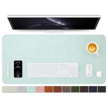 Imagem de Tapete de mesa de couro envelhecido - Almofada de mesa de poliuretano antiderrapante para escritório e casa - Organização de mesa e acessórios - Ideal para mouse pad grande e tapetes de mesa em cima