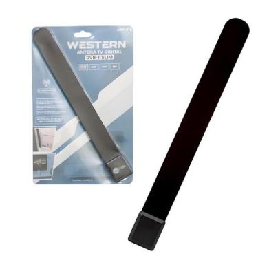 Imagem de Antena TV Sinal Digital Slim Interna HDTV UHF FM VHF DVB-T Sem Fio Wes