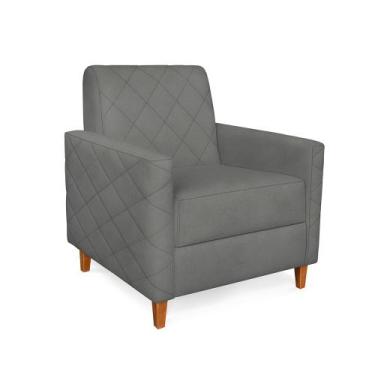 Imagem de Poltrona Pérola Veludo Cinza Chumbo - Lucadi Home