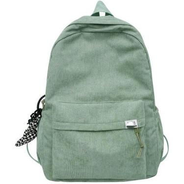 Imagem de Mochila Mochilas De Veludo Cotelê Mochilas Escolares De Algodão Sólido Para Meninas Teege Ideais Para Lazer Simples Ou Viagens Inverno Mochilas Macias, Green, A
