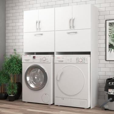 Imagem de Armário Multiuso Lavanderia 6 Portas Essencial Branco - DiretoSim