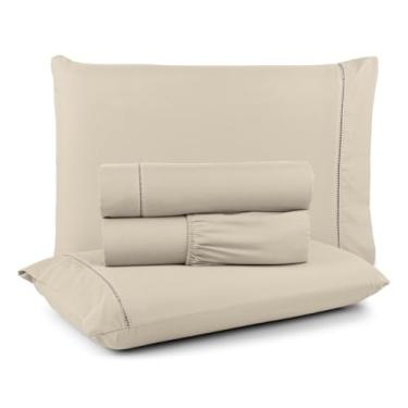 Imagem de Kit roupa de cama cama queen size 400 fios 03 agulhas(PALHA,CASAL)