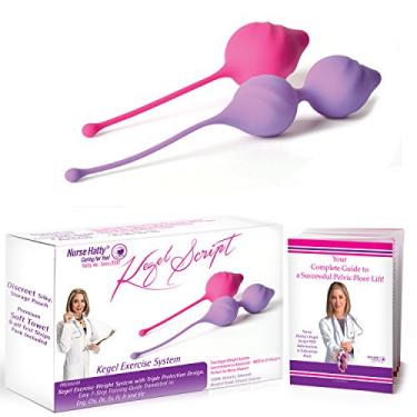 Imagem de Nurse Hatty Sistema de peso Kegel Exercise - 2 pesos e formas inteligentes para tamanhos de canais MED e LG para ajuste perfeito, exercícios de assoalho pélvico para controle da bexiga + eBook Edu e guia de treinamento fácil