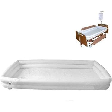 Imagem de Chuveiro De Cama Para Pacientes Banheira Portátil Inflável Médica - Sistema De Chuveiro Ao Lado Da Cama - Auxílio Assistido Para Adultos Na Cama - Para Deficientes E Idosos Sabonete Líquido