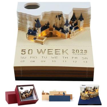 Imagem de Calendário Memo Pad SIWEME 3D Magic Castle 2025 com luz