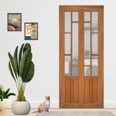 Imagem de Porta Camarão Completa Kit Preto 62x210cm em Madeira Maciça Cedro Aran