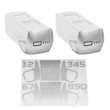 Imagem de WRAPGRADE Adesivos de pele compatíveis com duas baterias DJI Mavic 4 Pro (Airforce Prata)