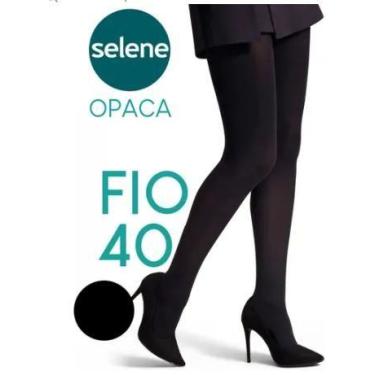 Imagem de Meia Calça Opaca Fio 40 Plus Size Extra Grande EX 9666 - Selene, Preto