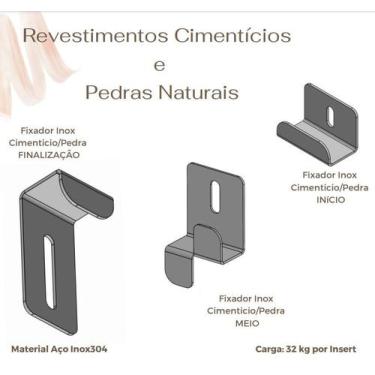 Imagem de Fixador Inox Cimento/pedra Inicio C/parafuso E Broca - Fixarev