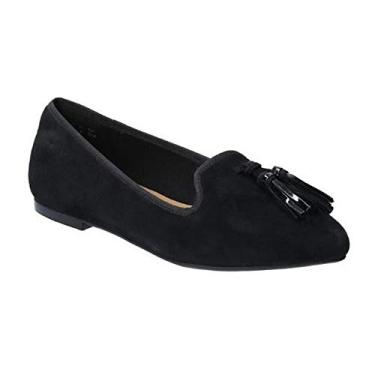 Imagem de Hush Puppies Mocassim feminino Sadie com borla, Camurça preta, 6.5