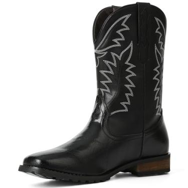 Imagem de SaraIris Botas De Cowboy Pretas Masculinas, Botas Western, Botas De Trabalho, Botas De Bico Redondo, Botas De Cowboy Femininas