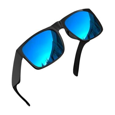 Imagem de grinderPUNCH Óculos De Sol Masculinos Grandes, Polarizados, Tamanho Grande, Com Lentes Ajuste Esportivo, Para Dirigir E Pescar, Azul Extra