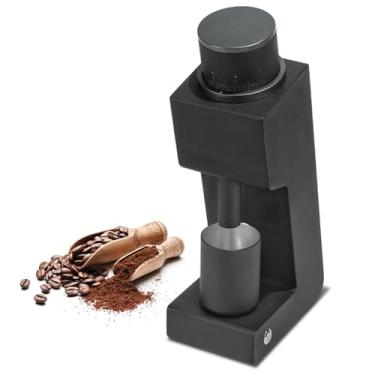 Imagem de Moedor de café elétrico ultrassilencioso - núcleo de moagem hexagonal, potência de 100 W, ferramenta para prensar pó, ajuste contínuo, corpo inclinado de 76,5° minimiza a retenção, funil e copo m
