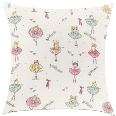 Imagem de Capa de Almofada Bailarina Impermeável 43x43cm - Sua Casa Decor
