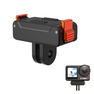 Imagem de SZZCNOX Adaptador magnético de liberação rápida para DJI Osmo Action 3/4/5 Pro, adaptador de base de extensão com garras duplas para acessórios de câmera de ação DJI OSMO