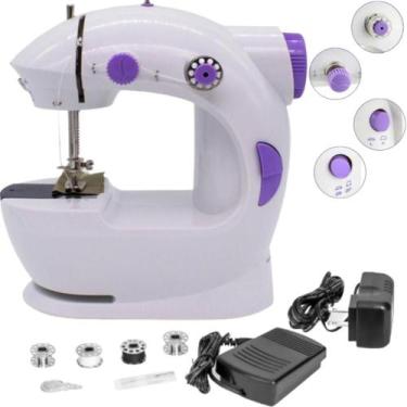 Imagem de Máquina De Costura Portátil Mini Uso Doméstico Branca - Lippin, Bivolt