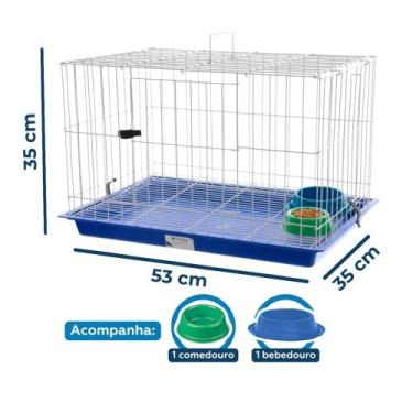 Imagem de Gaiola para Coelho VivoPet Luxo - 3 Cores, com Bandeja Plástica e Aces