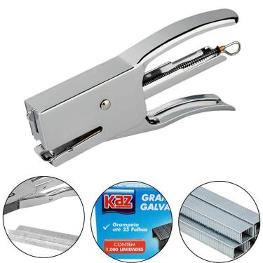 Imagem de Grampeador Alicate 25 Cromado 26/6 + 1.000 Grampos