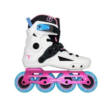 Imagem de Patins Traxart Revolt Turbo Branco E Rosa - 80mm Abec-9-Unissex