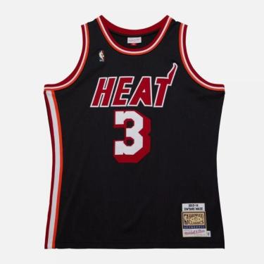 Imagem de Regata NBA Miami Heat #3 Dwyane Wade 2013/2014-Mitchell & Ness-Unissex
