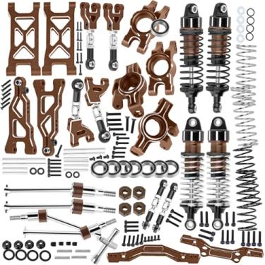 Imagem de RCYouHott Peça de atualização RC para Mojave GROM 223S DSC 4X4 RTR/Mojave GROM 4X4 RTR, braços de suspensão de alumínio/bloco de direção/cubo traseiro/eixo de transmissão/elos de direção/amortecedor