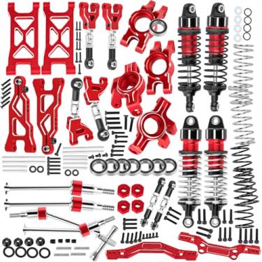 Imagem de RCYouHott Peça de atualização RC para Mojave GROM 223S DSC 4X4 RTR/Mojave GROM 4X4 RTR, braços de suspensão de alumínio/bloco de direção/cubo traseiro/eixo de transmissão/elos de direção/amortecedor
