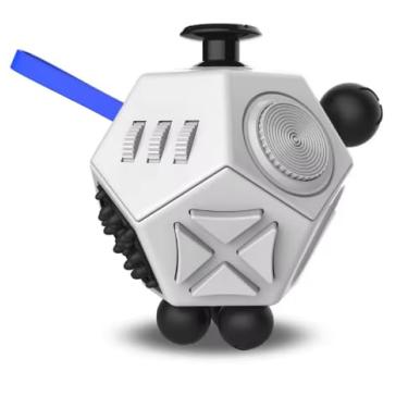 Imagem de Brinquedos De Cubo De 12 Lados, Brinquedos De Inquietação Aliviam O Estresse E A Ansiedade Para Crianças, Adolescentes E Adultos Com Dda, Toc, Tdah, Autismo (Branco)