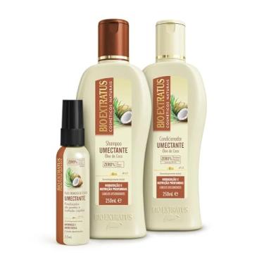 Imagem de Kit Bio Extratus Umectante Shampoo, Condicionador (250mL) e Óleo Cremoso (55ml) Nutrição e Reparação